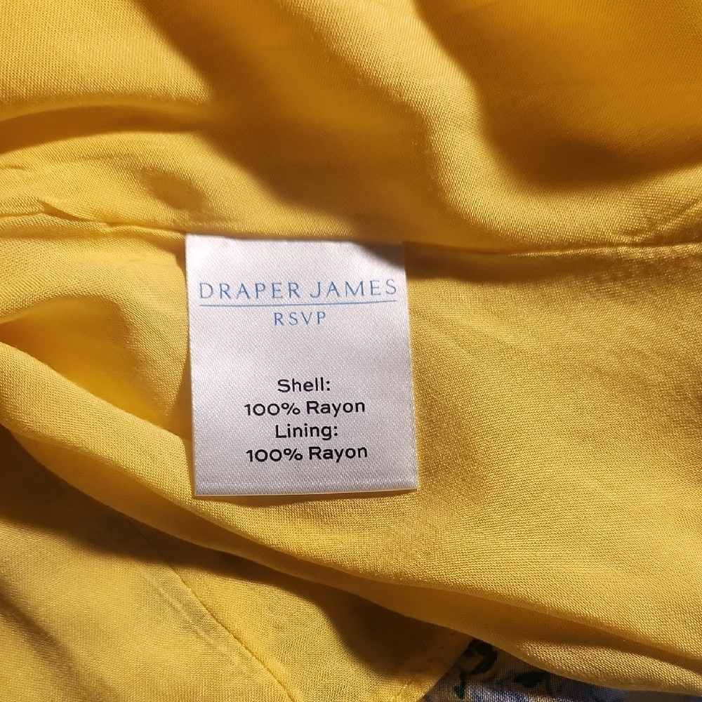 Draper James RSVP Yellow Floral Wrap Midi Dress Size S Southern Belle Feminine - Picture 7 of 10